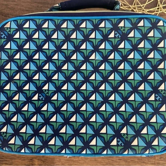 Tory Burch Blue Geometric Pattern Lunchbox - Picture 2 of 8